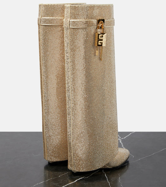 Givenchy Shark Lock embellished knee-high boots