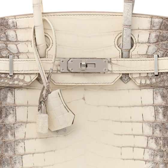 Matte Niloticus Crocodile Himalaya Birkin 25 Blanc