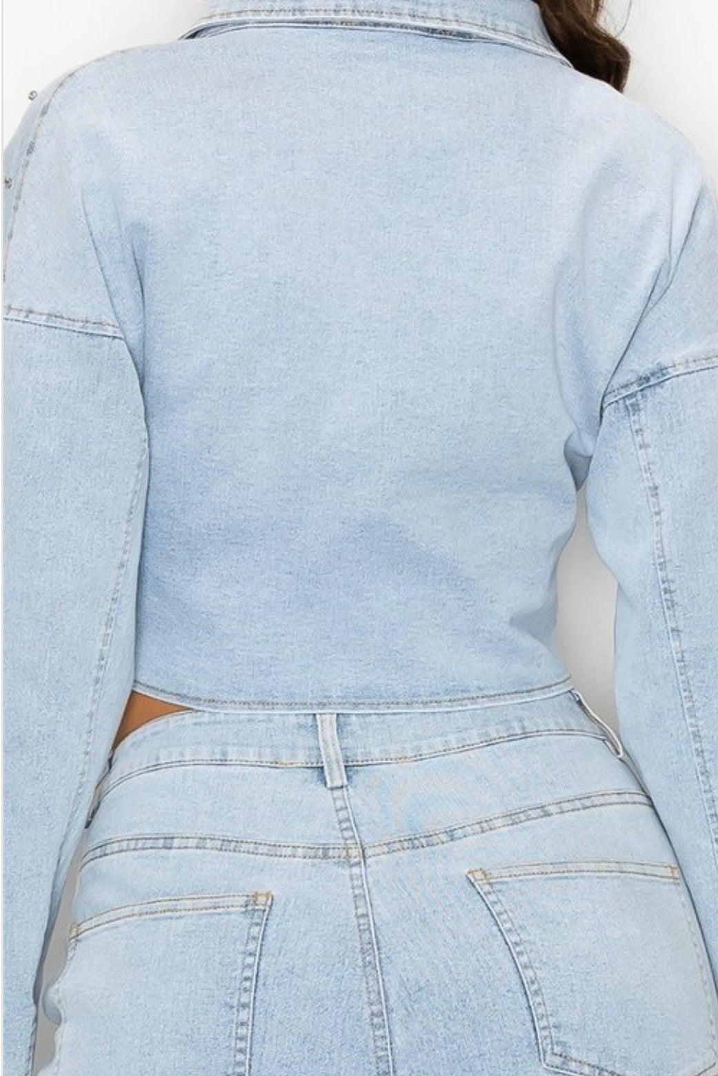 Bustier Crop Top denim set