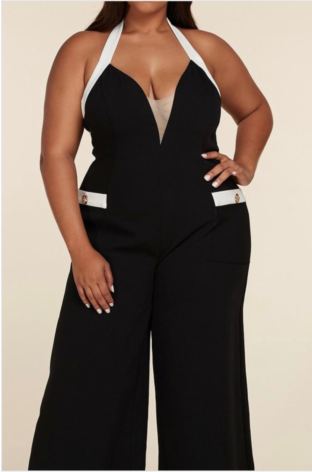 Halter jumpsuit plus