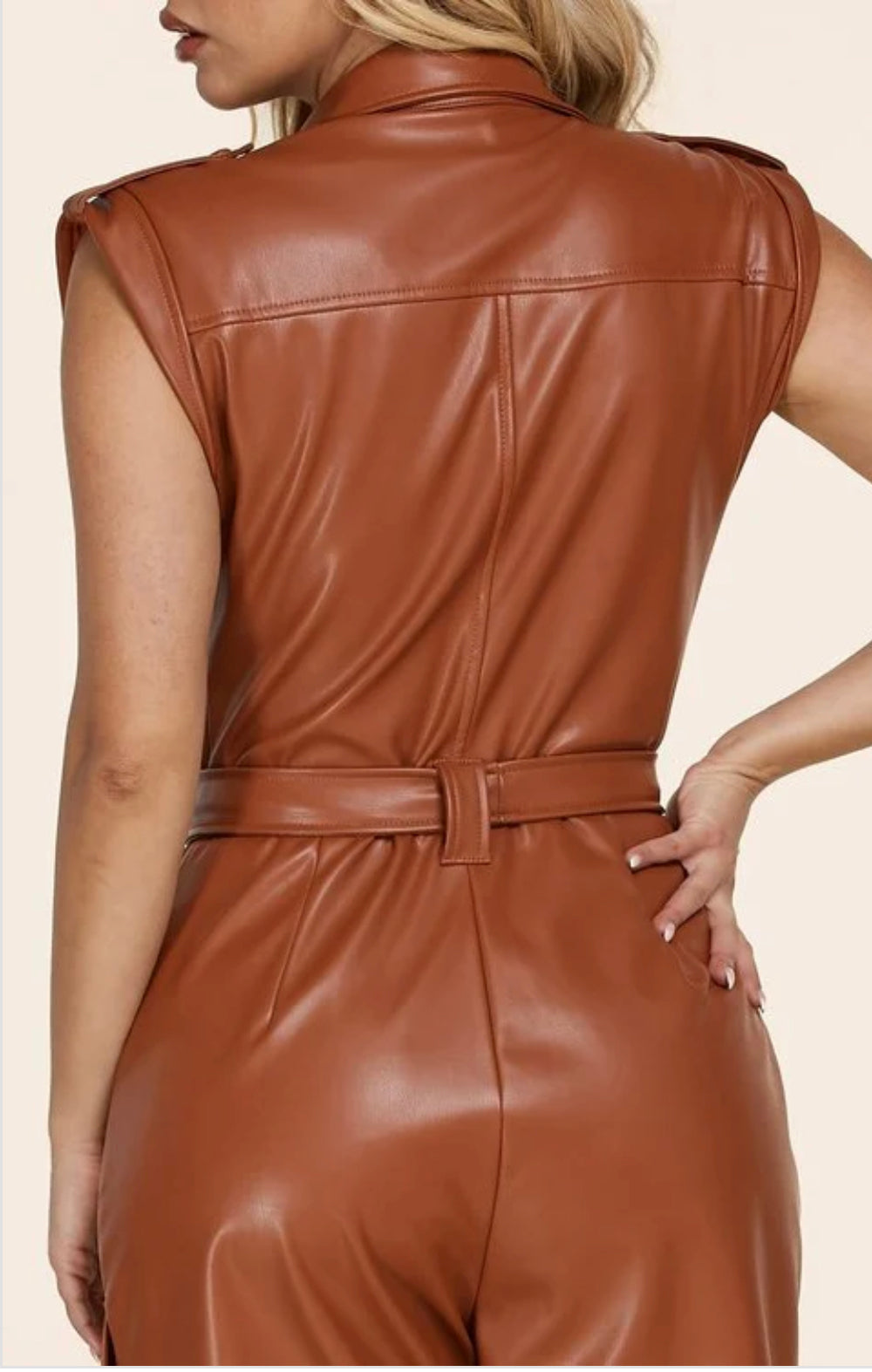 Vegan leather jumpsuit