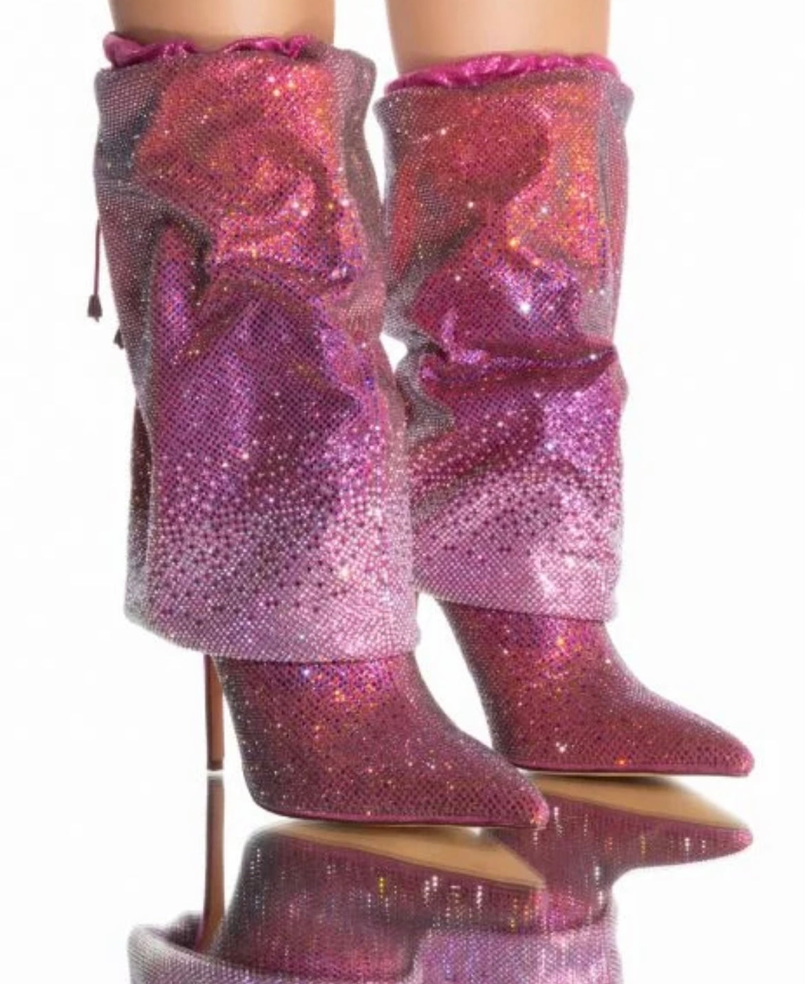 BLING STILETTO BOOTIE IN PINK