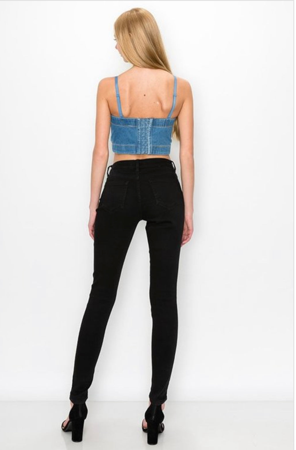 Sweat heart denim corset