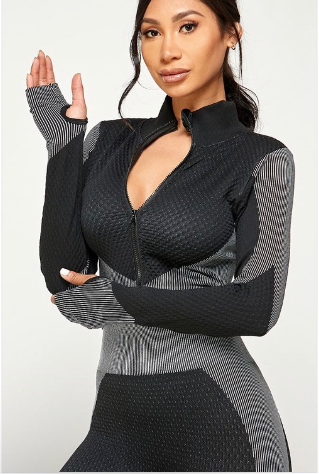 Sport Legging zip up crop set