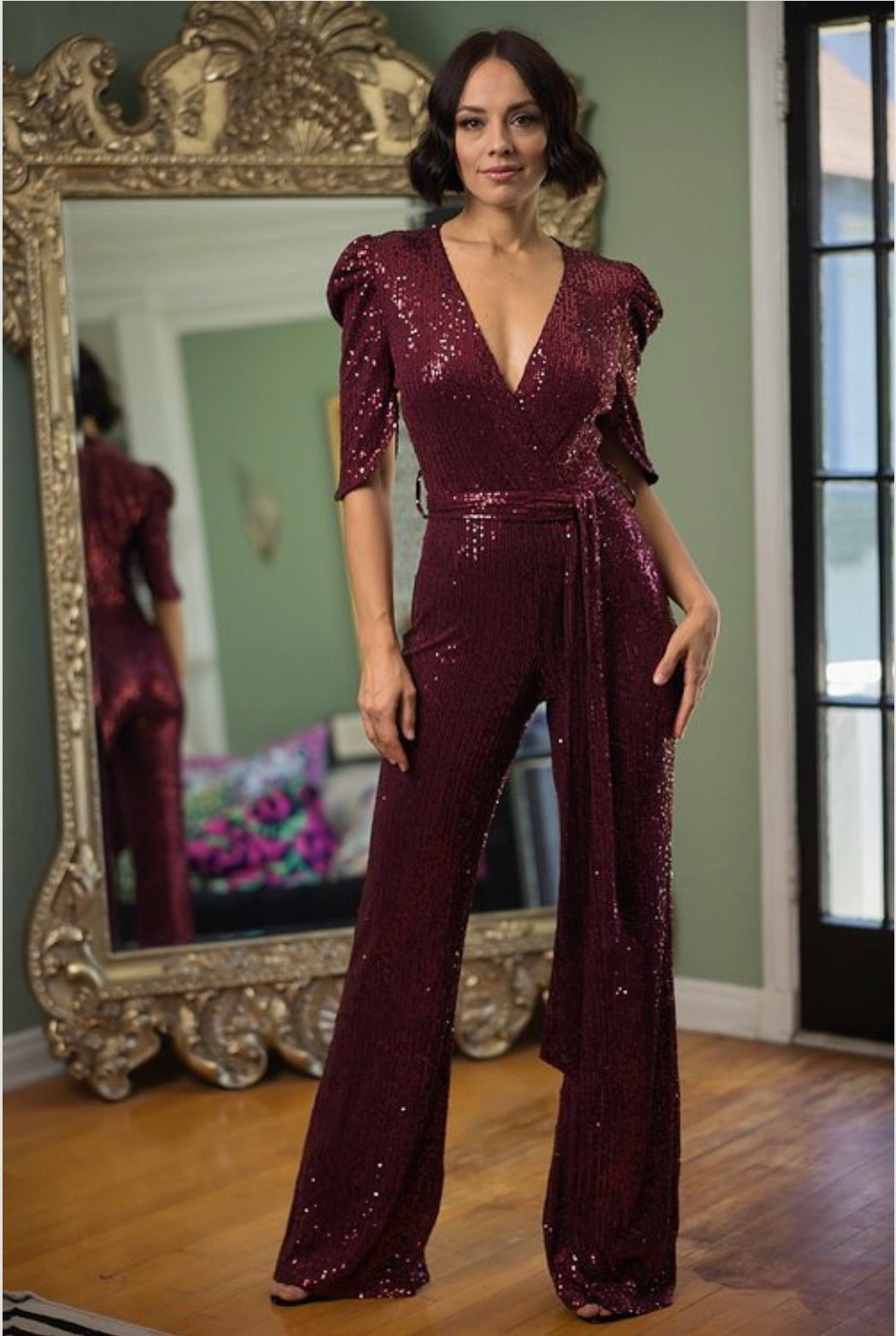 Sequins short sleeve Jumpsuit