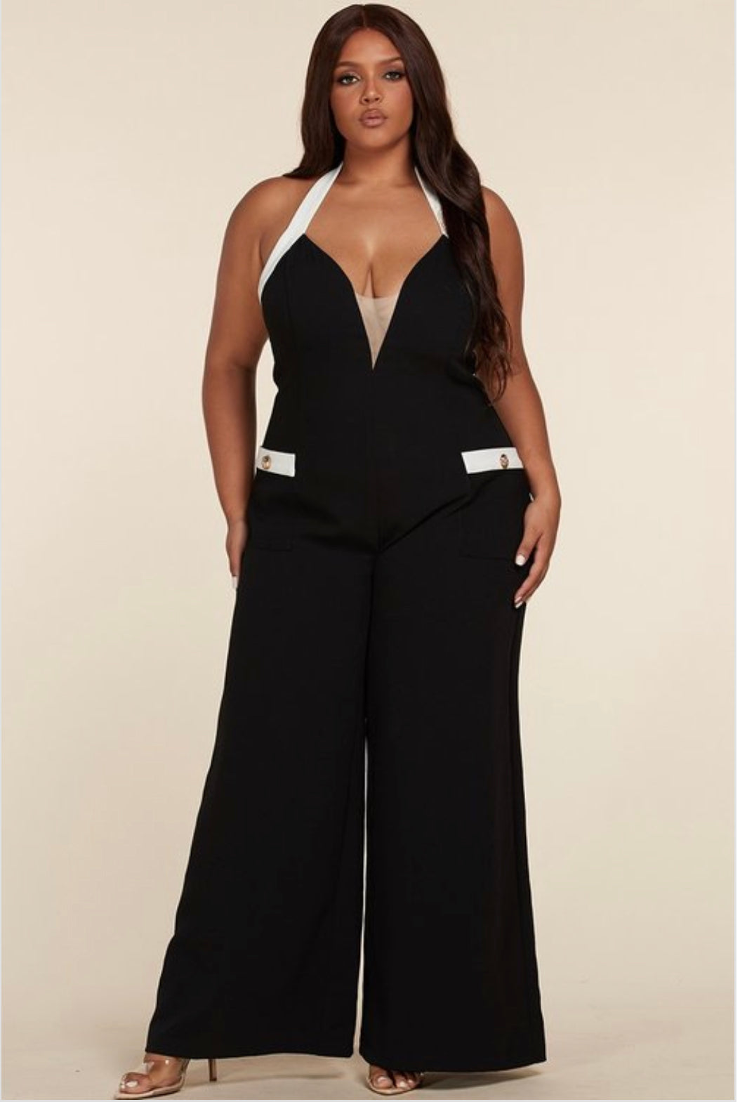 Halter jumpsuit plus