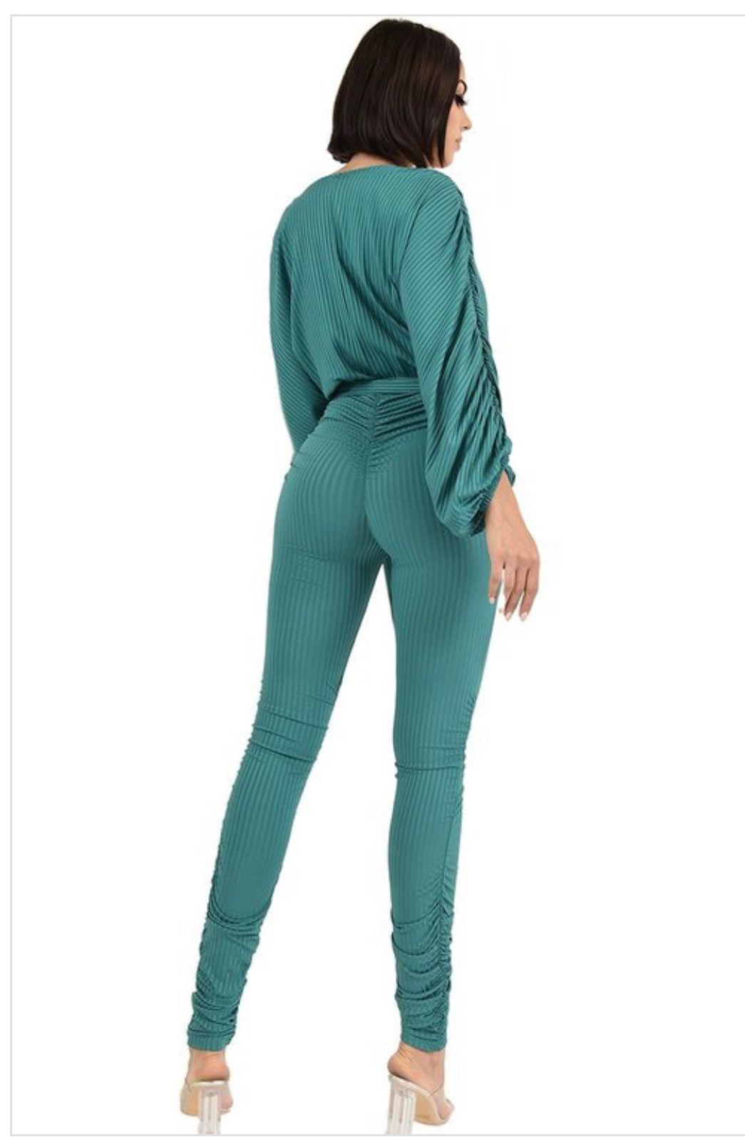SOLID WAIST TIE RELAXED SLEEVE JUMPSUIT