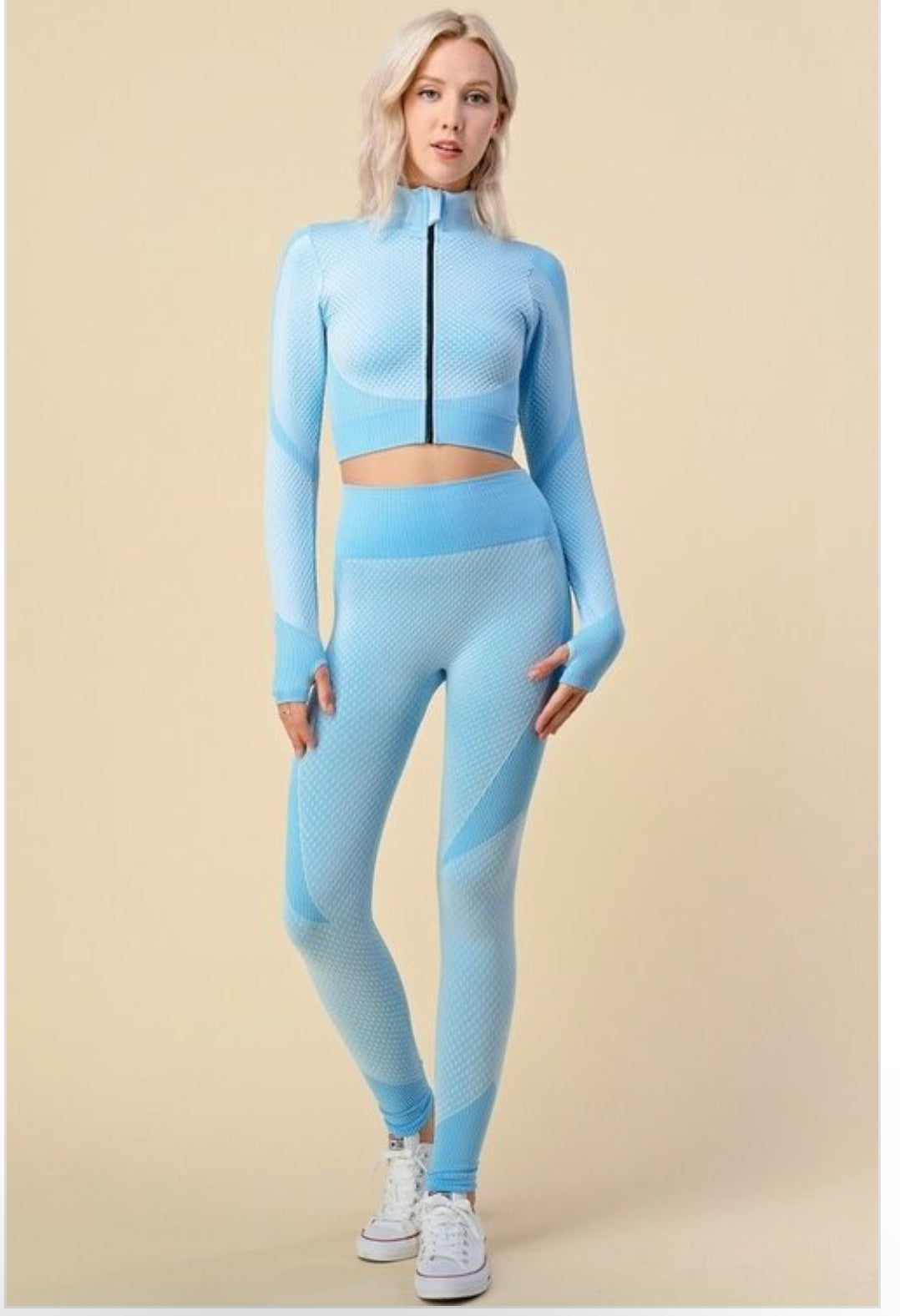 Sport Legging zip up crop set