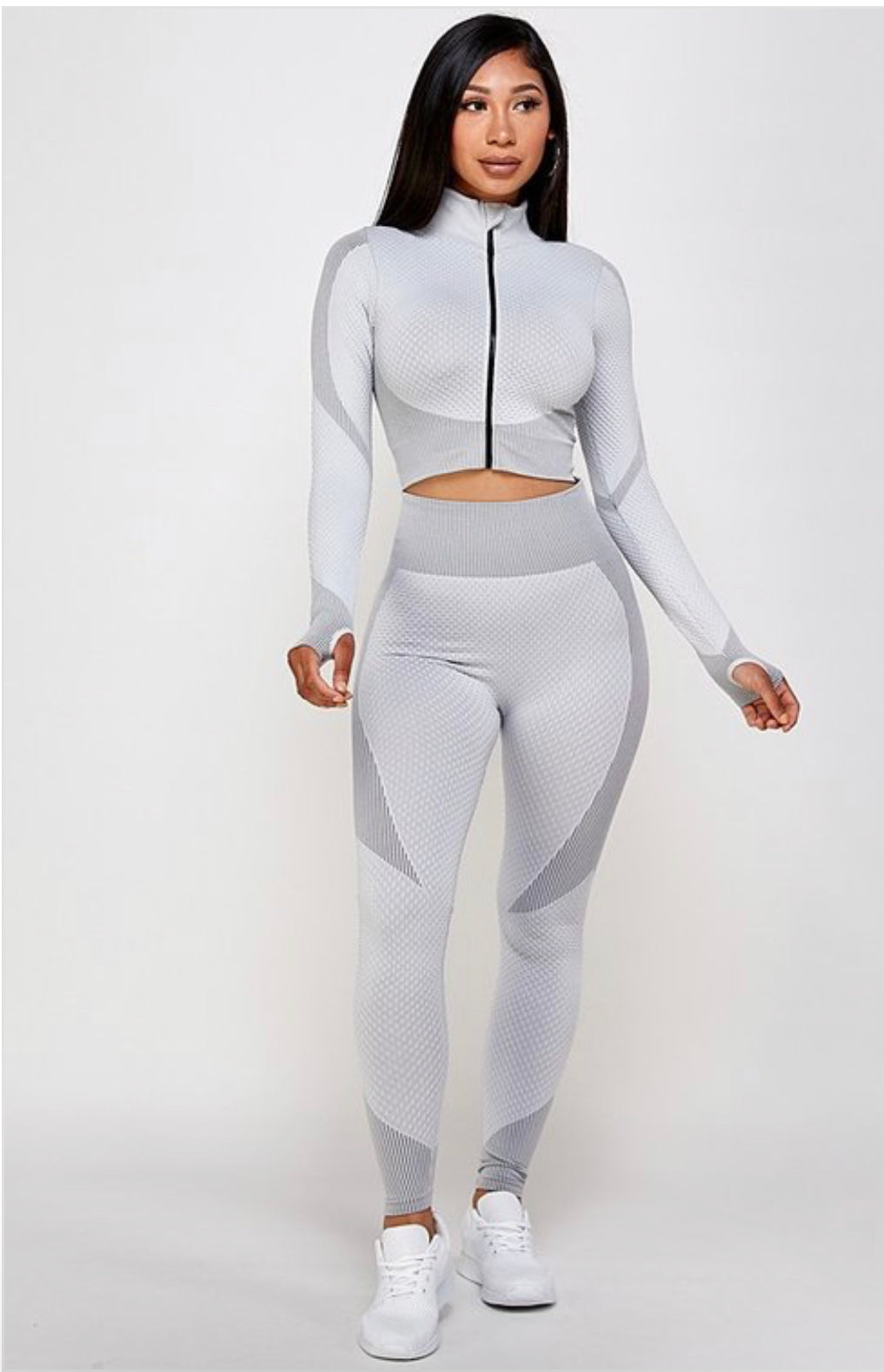 Sport Legging zip up crop set