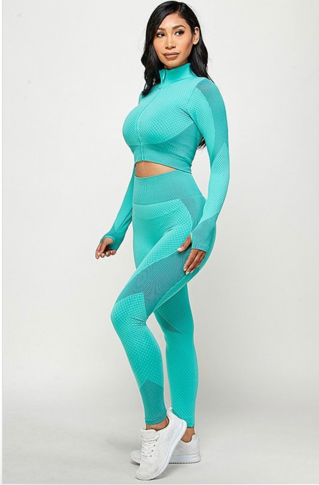 Sport Legging zip up crop set