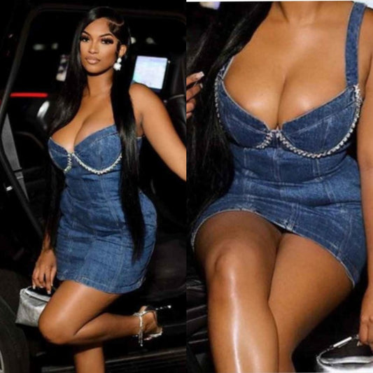 Mini denim dress