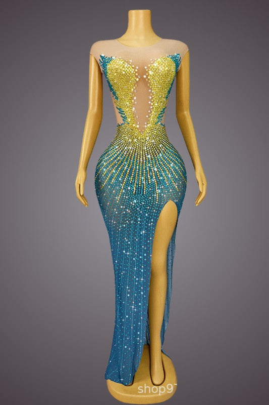 Ocean Blue Mermaid Dress