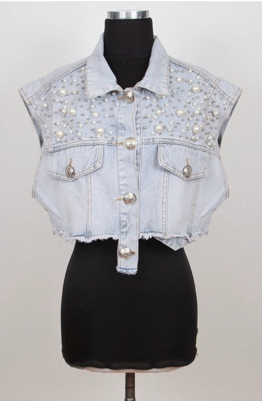 Denim muscle vest