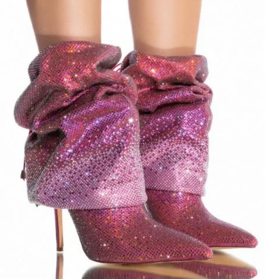 BLING STILETTO BOOTIE IN PINK